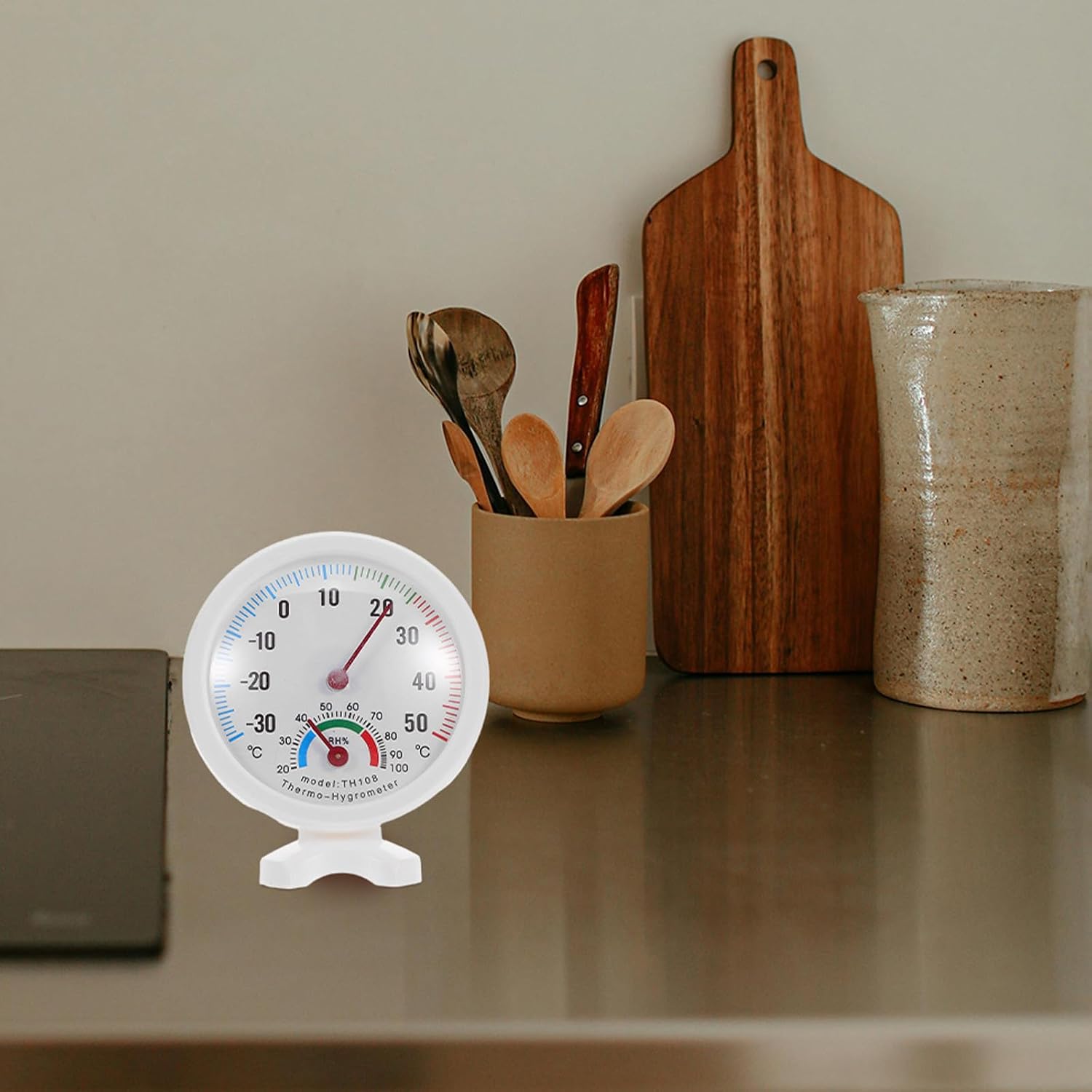 2pcs Small Analog Hygrometer Thermometer 75mm Round Temperature and Humidity Gauge for Indoor, Refrigerator, Humidifier Parts, Accurate Room Humidity Meter