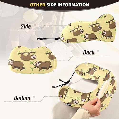 Miniatura 5 de Almohada de viaje de perezoso para dormir, almohada de cuello de espuma viscoelástica para dormir, almohada cervical de espuma viscoelástica lavable