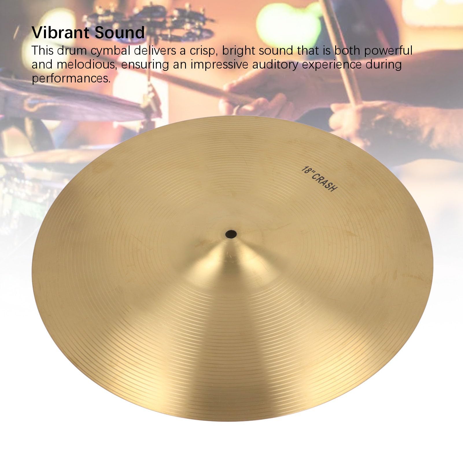 Piatto Crash Crisp, Piatto Crash Per Esercitazione, Piatto Per Batteria Jazz In Ottone Sonoro Per Appassionati Di Musica Professionisti (18 Inch)