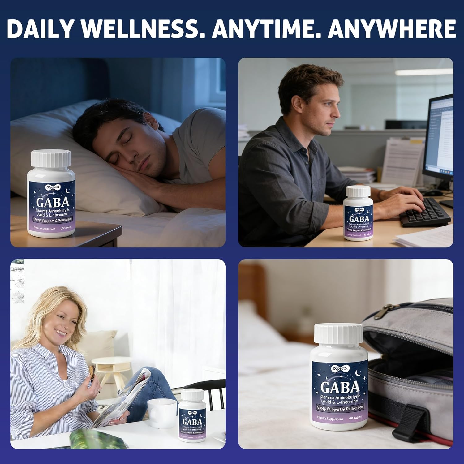 GABA 750mg with L-Theanine & Magnesium | Natural Supplement for Relieve The Pressure, Relaxation & Calm Focus | 60 Veggie Capsules - Image 7