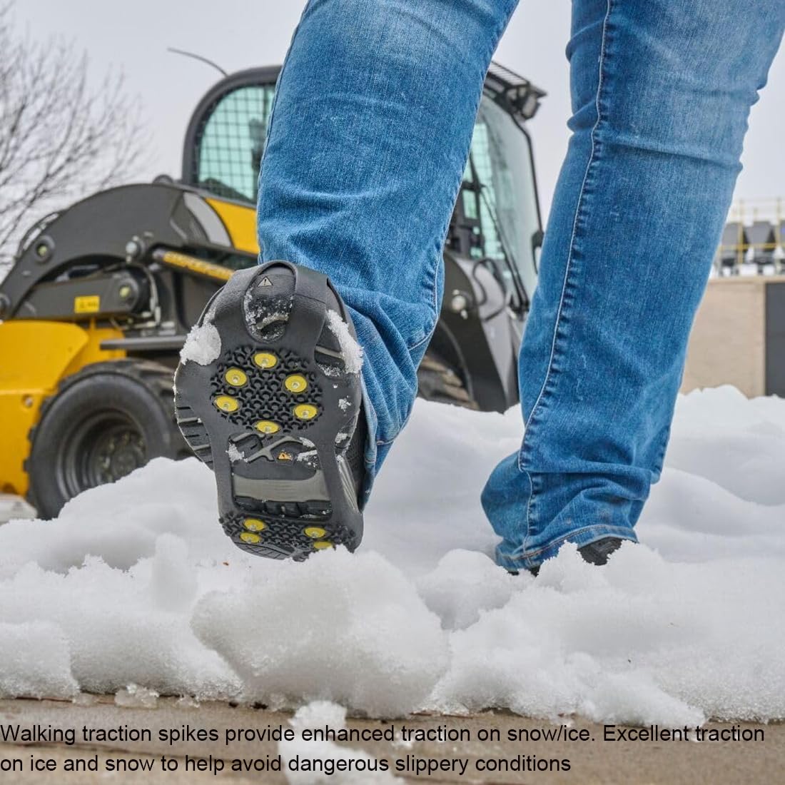WeddHuis Crampons Antidérapants Remplaçables pour Chaussures, Grips à Glace, Pointes en Acier Inoxydable pour Neige et Glace, Randonnée et Marche en Hiver (Taille:L)