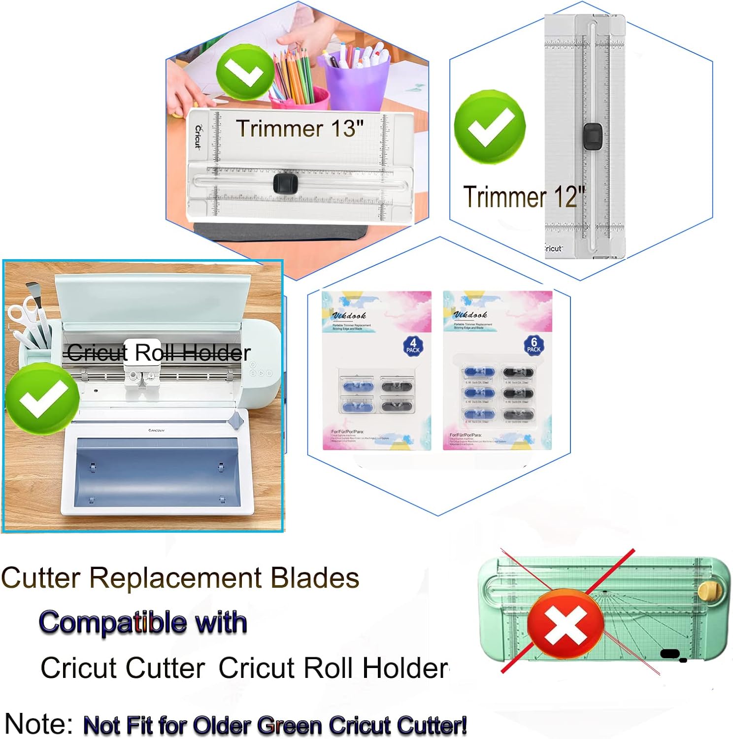 Buy VIKDOOK Paper Cutter Replacement Blade for Cricut Portable Trimer