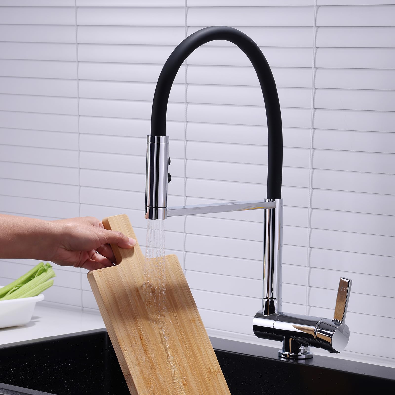 Grifo Cocina Flexible Cromado Grifo de Cocina Abatible y Extraible Fregadero Grifo Monomando Cocina