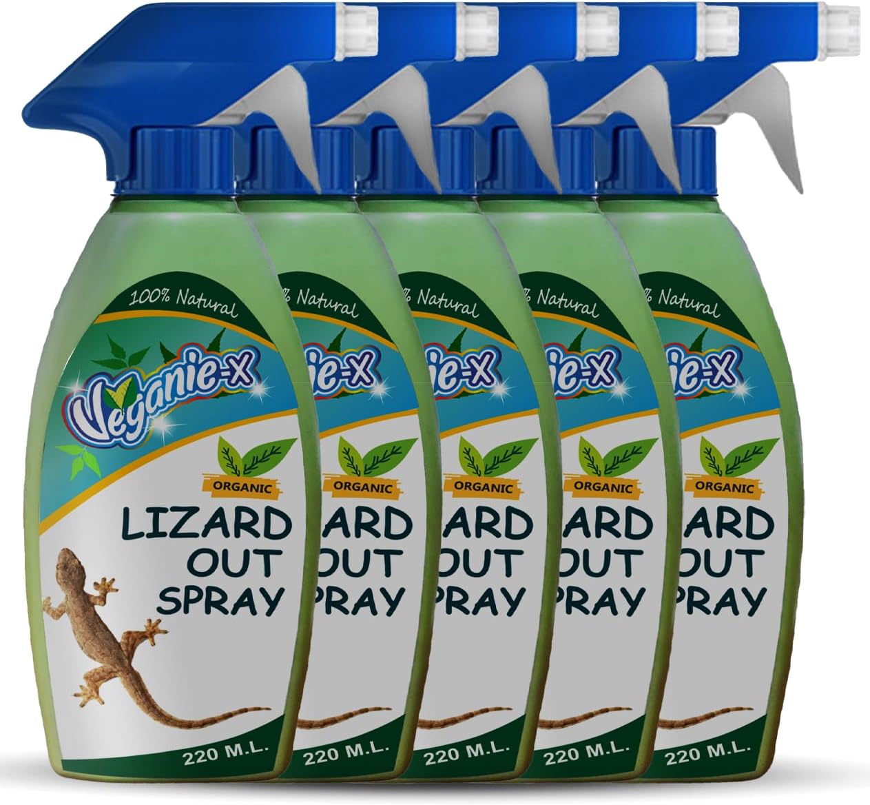 Lizard Out Lizard Repellent Spray 1100ml | 100% Natural, Safe and Effective Lizard Spray| Herbal Lizard Repellent (Pack of 5)