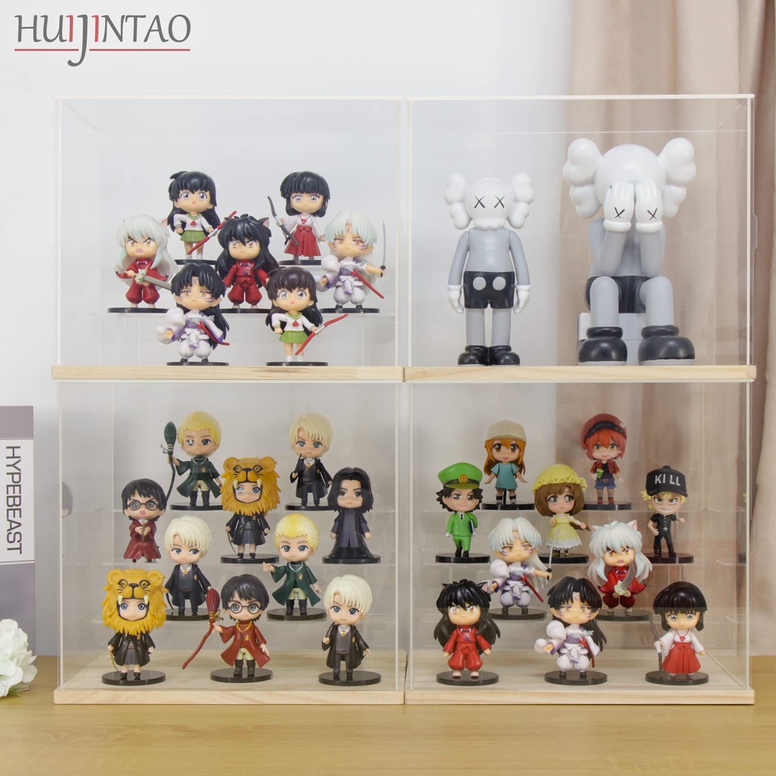 Huijintao – Vitrine Acrylique 5 étages Avec éclairage LED Pour Figurines Et Collections (30x28x30 Cm)