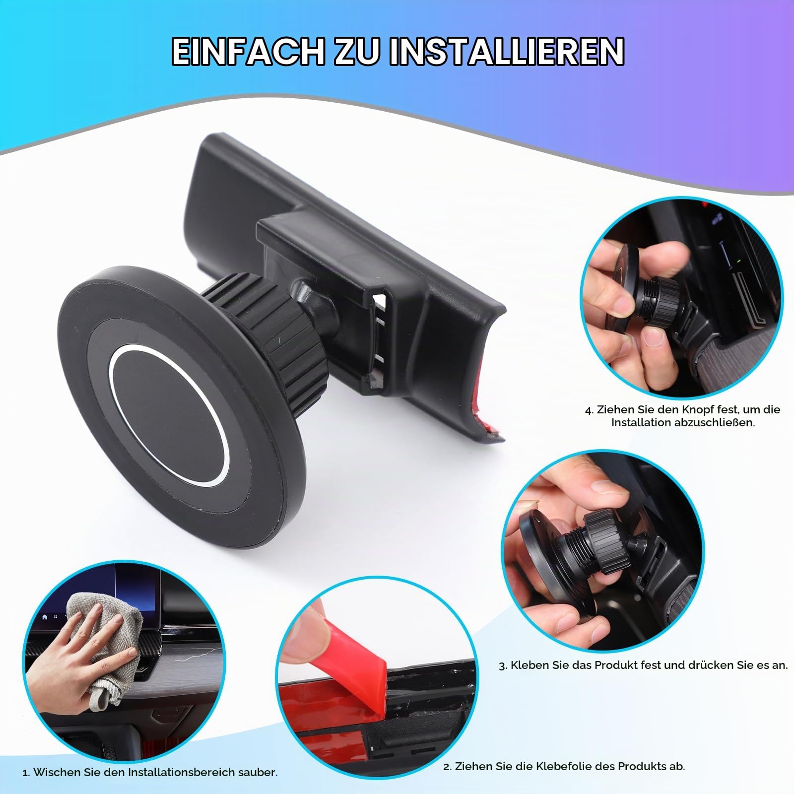 Magnetische Handyhalterung kompatibel mit BMW 5er G60 G61 Baujahr 2024 2025, Lüftungsgitter Halterung mit Kugelkopf 360° drehbar für alle Smartphones