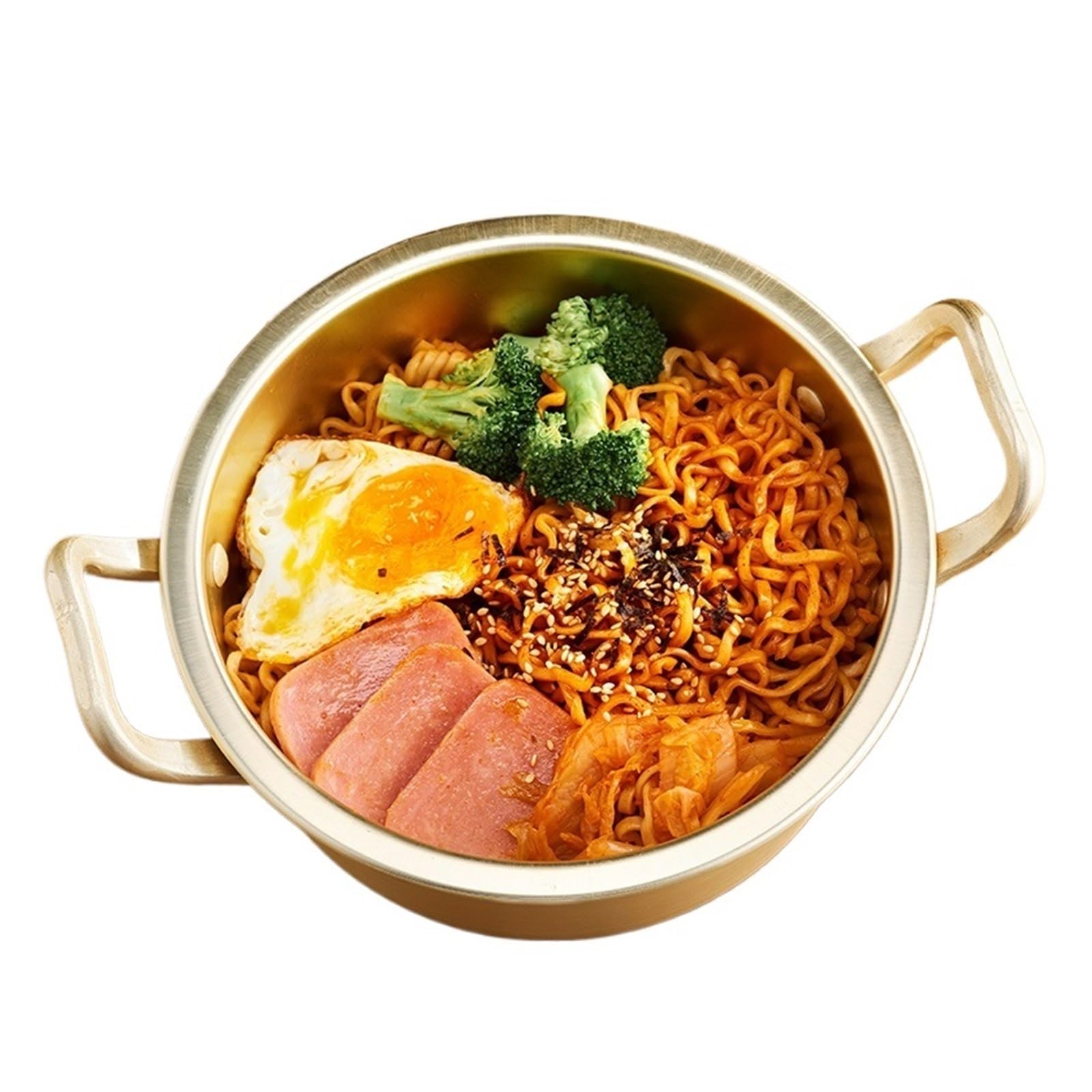 Kochtopf Hotpot Mini Nudel Topf Kochgeschirr Ramen Camping Topf Doppel Ohren Mit Deckel Suppentopf Instant Nudeln Topf(Al alloy16cm)