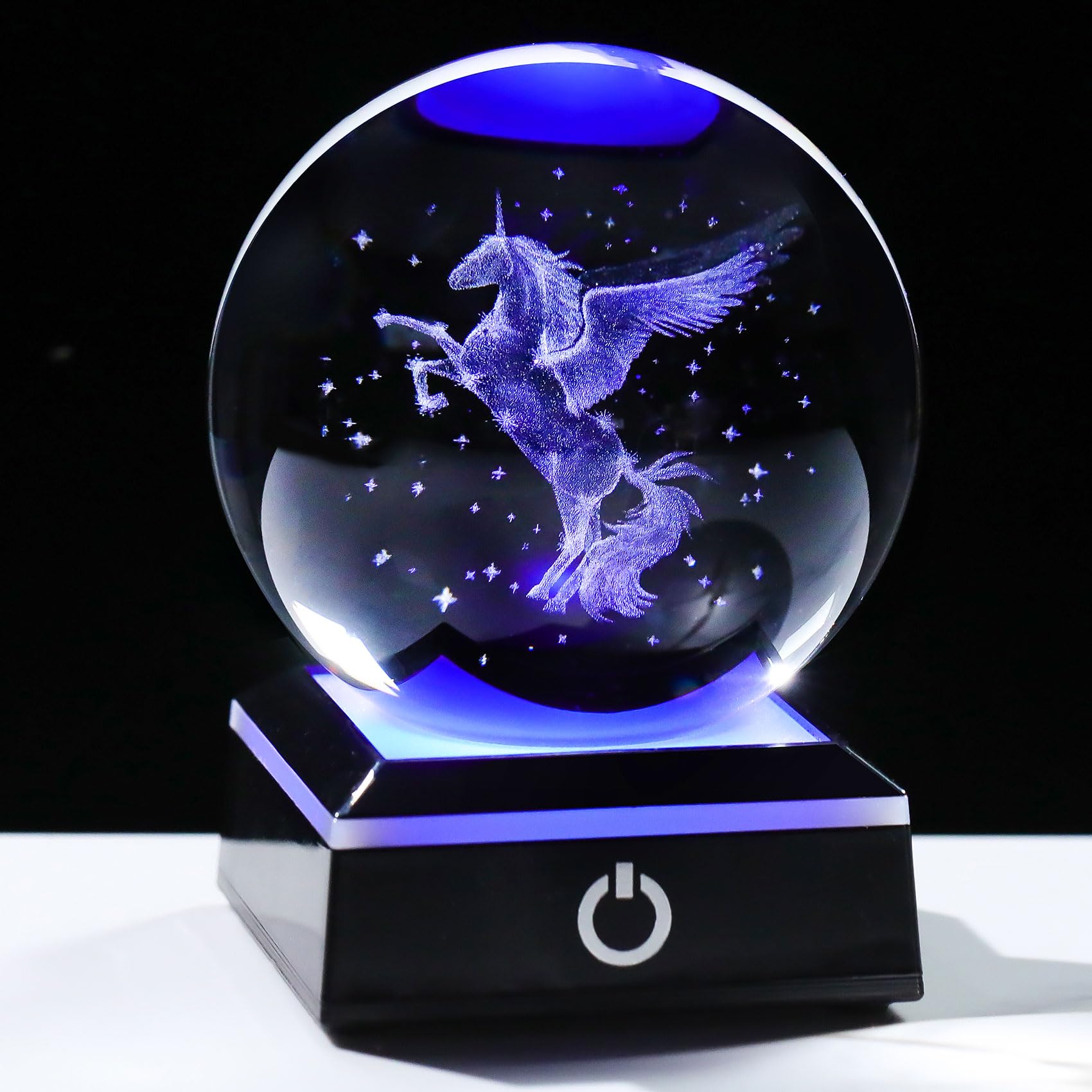Enjinkail 3D Unicorn Crystal Ball Snow Globe Gifts for Women, Laser Etched Unicorns Night Light Decor for Girls Bedroom for Adults or Girls