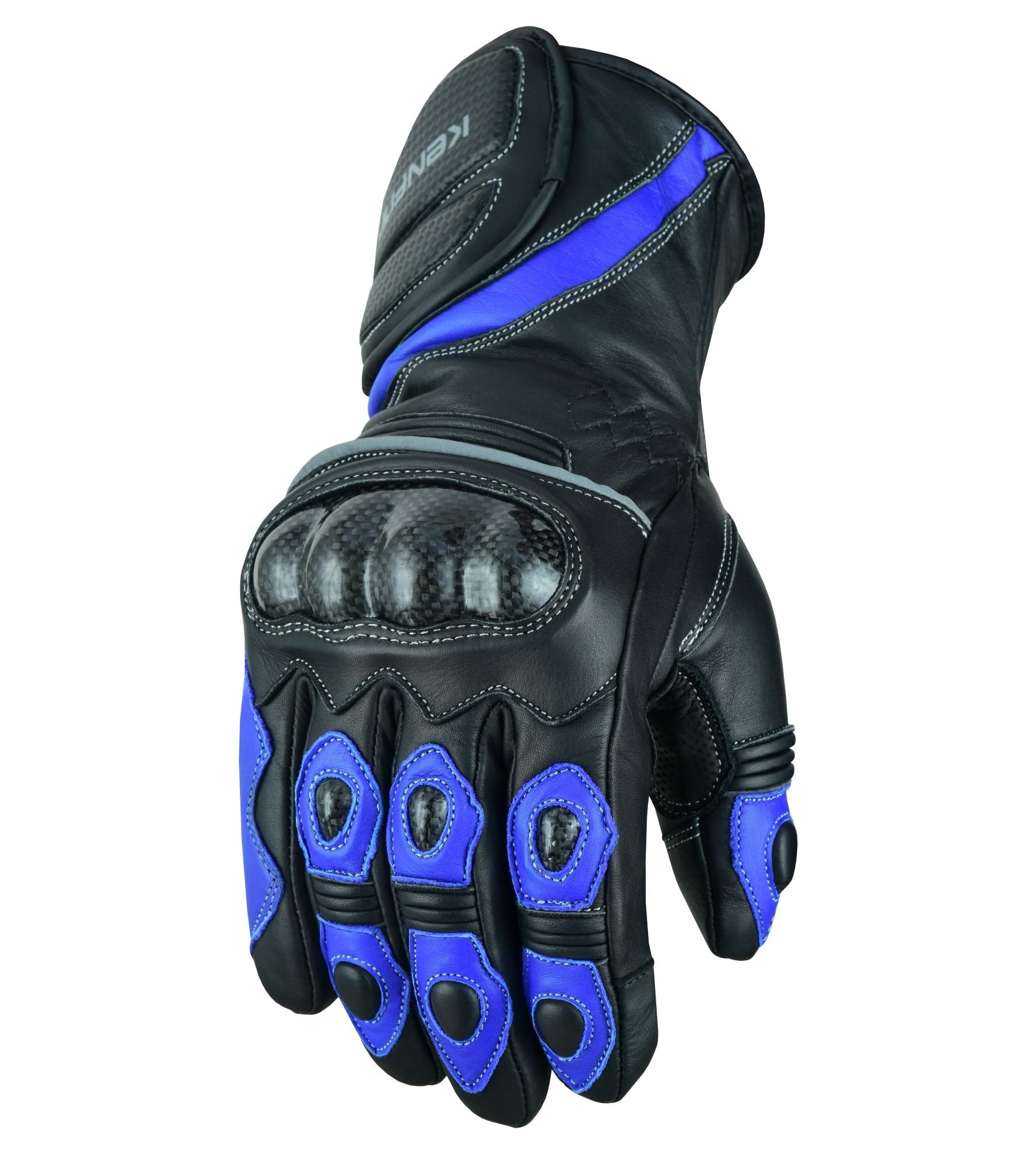 Biker Leather Motorcycle Gloves Carbon Knuckle Protection Cold Weather Riding Gloves for Men Women — view 7