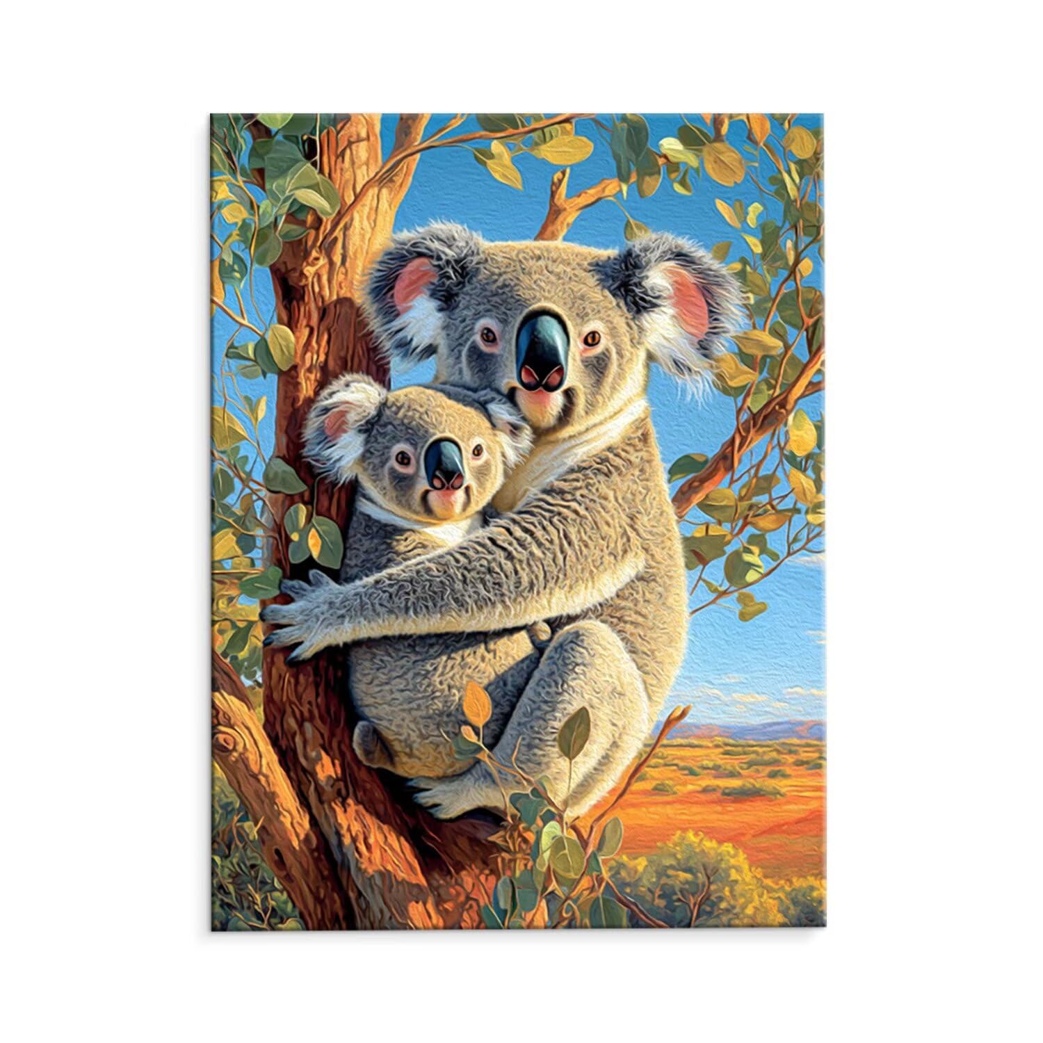 Paint by Numbers Kit for Adults - Animal Koala Paint by Number Kits on Canvas for Beginners & Kids, DIY Acrylic Watercolor Oil Number Painting Kits Home Wall Decor Gift 32x44 Inch (Without Frame) H163