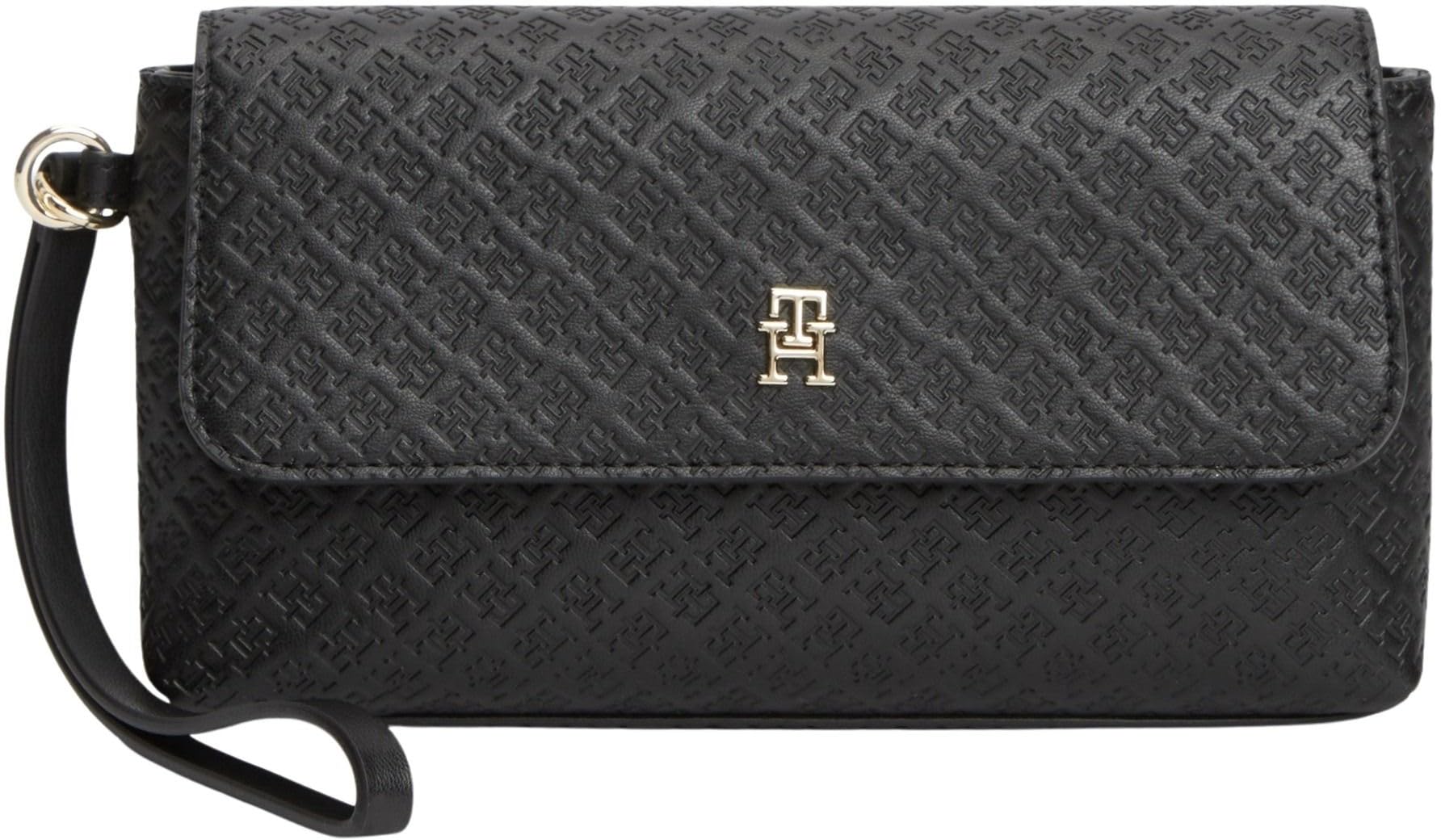 Tommy Hilfiger Damen Pouch Tasche Icon Daily magnetischer Klappverschluss, Schwarz (Black), Einheitsgröße