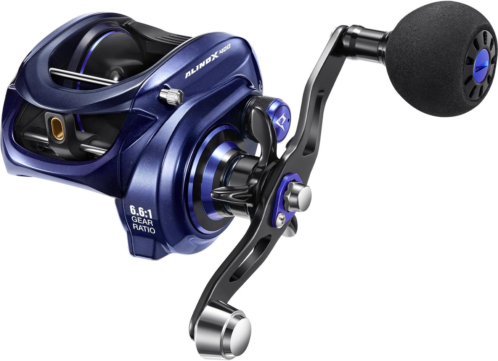 Piscifun Alijoz 400 Baitcast Fishing Reel, 38lb Max Drag Aluminum Alloy Frame, Available in 6.6:1/8.1:1 Ratio, Freshwater and Saltwater Low Profile Casting Reel for Musk