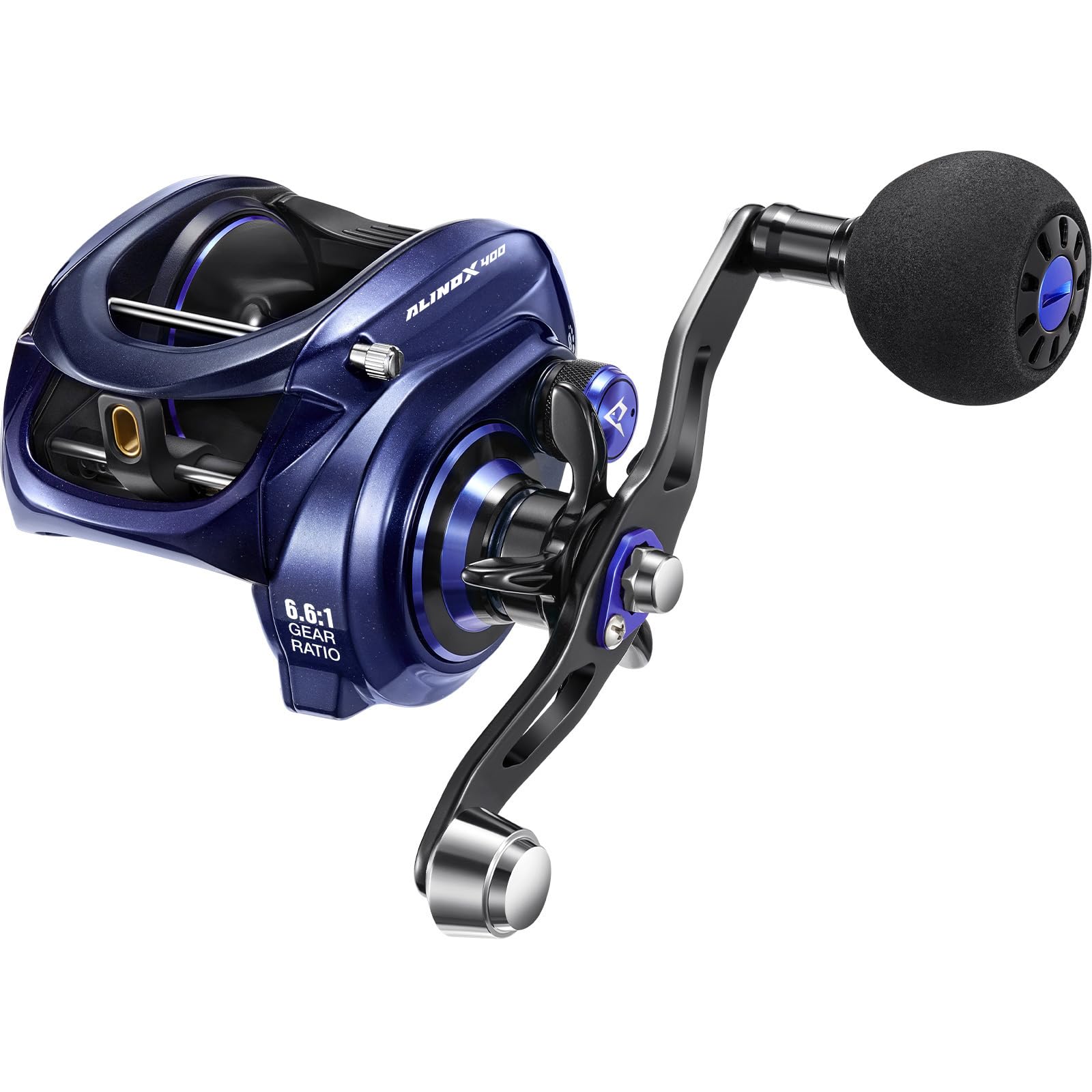 Piscifun Alijoz kołowrotek wędkarski 400 Baitcaster, 17,2 kg Max Drag rama ze stopu aluminium, kołowrotek do odlewania przynęty, dostępny w przełożeniu 6,6:1/8,1:1, niskoprofilowy kołowrotek do