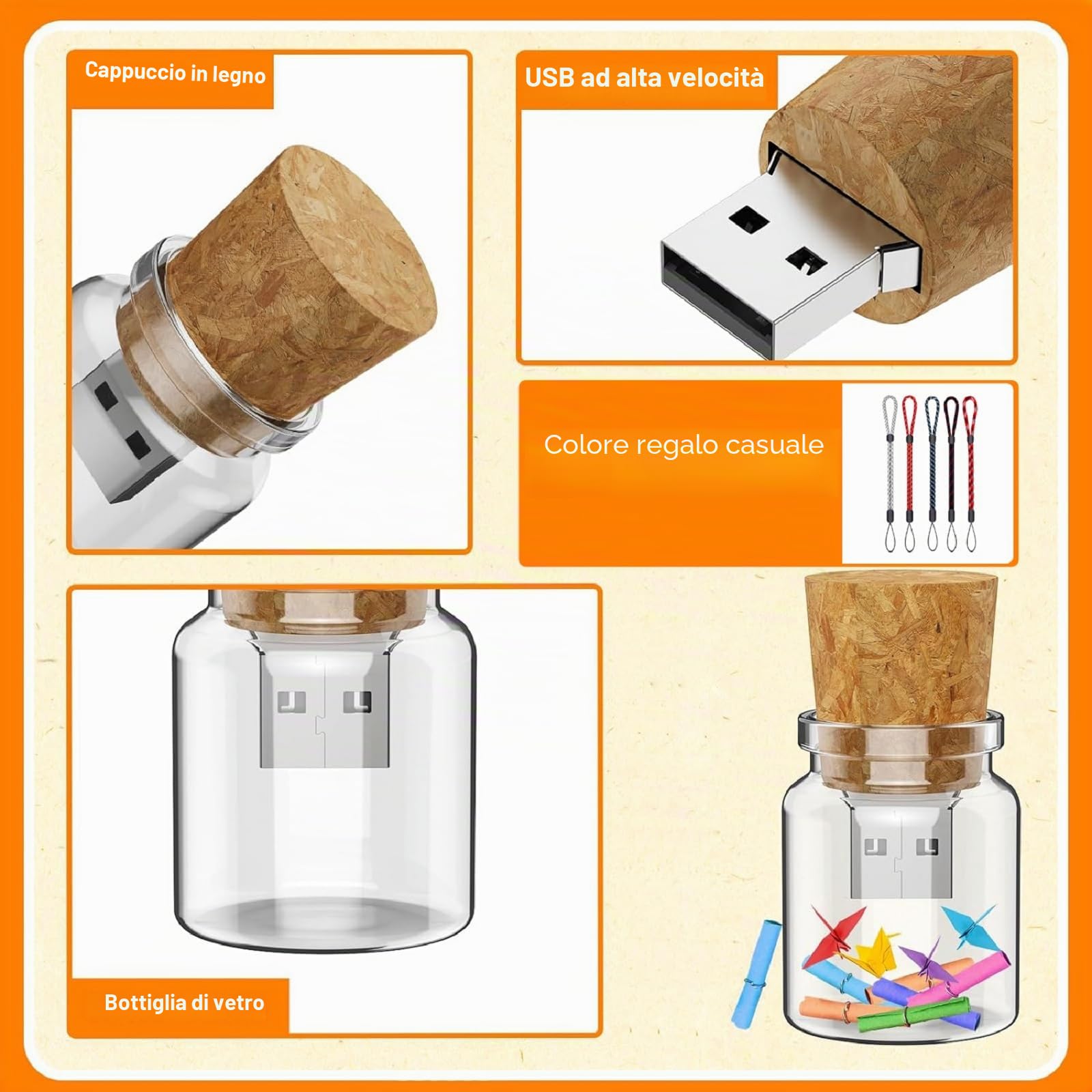 10 Pezzi 8 GB USB Flash Drive Drift Bottle chiavette USB Chiave USB Pendrive per matrimonio, amici, famiglia,Regali aziendali per computer, audio per auto, ecc