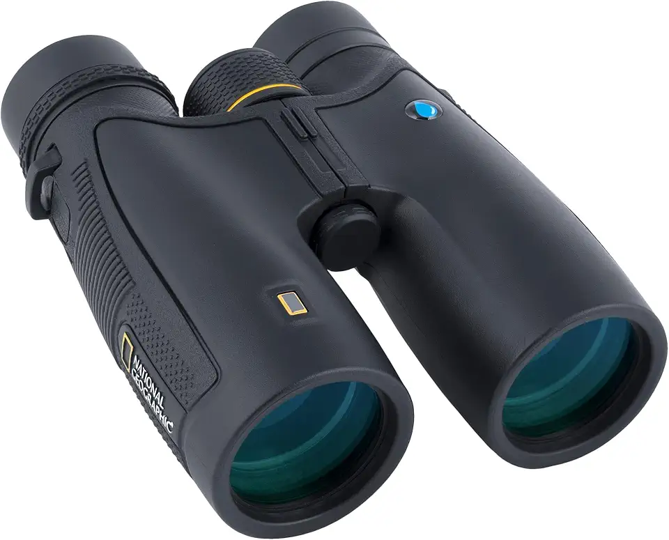 National Geographic Binóculos de prisma de teto à prova d'água 10 x 42 totalmente revestidos para adultos com arnês para observação de pássaros, caça, caminhadas, atividades ao ar livre, viagens e