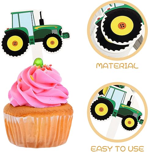 Miniatura 4 de BESTOYARD Juego de 42 adornos para cupcakes temáticos de construcción, decoración de tartas de excavadora para fiestas temáticas de construcción,