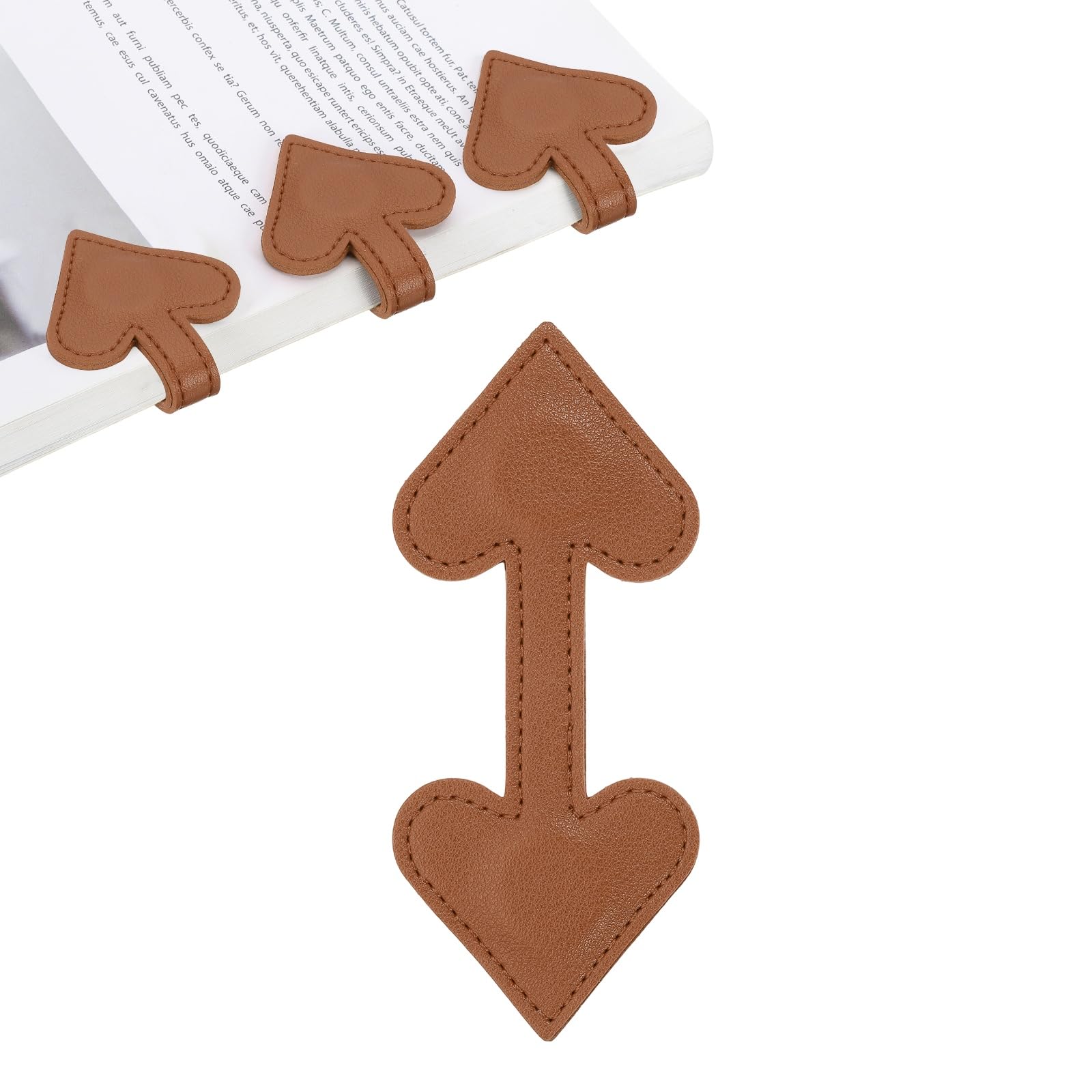PATIKIL Magnetic Bookmarks, Heart Shape Book Marks Magnet Page Markers for Book Reading Men Women Teacher Reader Book Lover Writers, Dark Brown