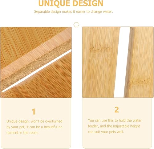 Miniatura 3 de Dispensador de agua para mascotas, para perros, gatos, madera maciza, soporte colgante para beber, diseño de altura para facilitar el cambio de agua