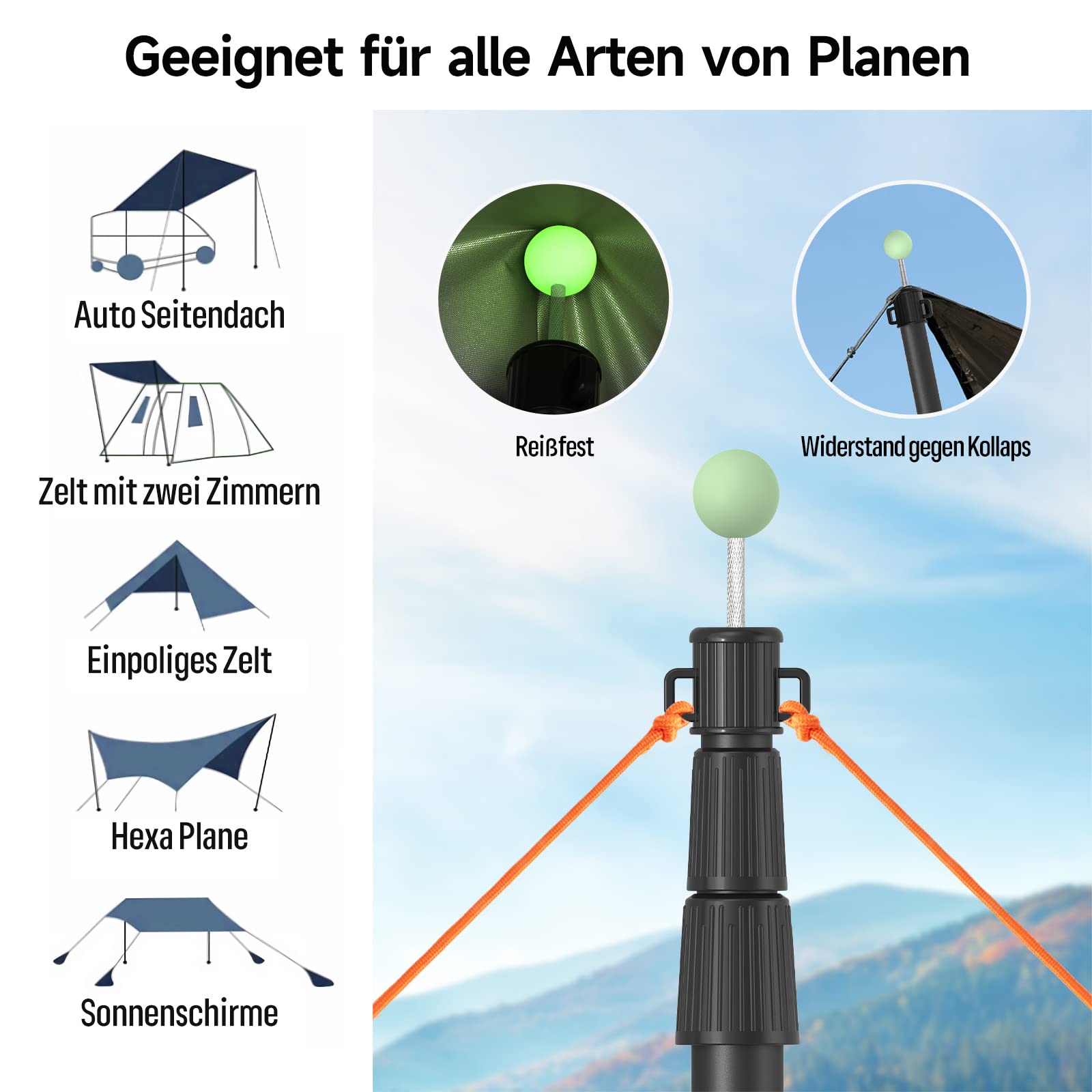 Relaxdays Set 2 Pali Telescopici Per Tende – Altezza Regolabile 93-230 Cm, Alluminio Leggero