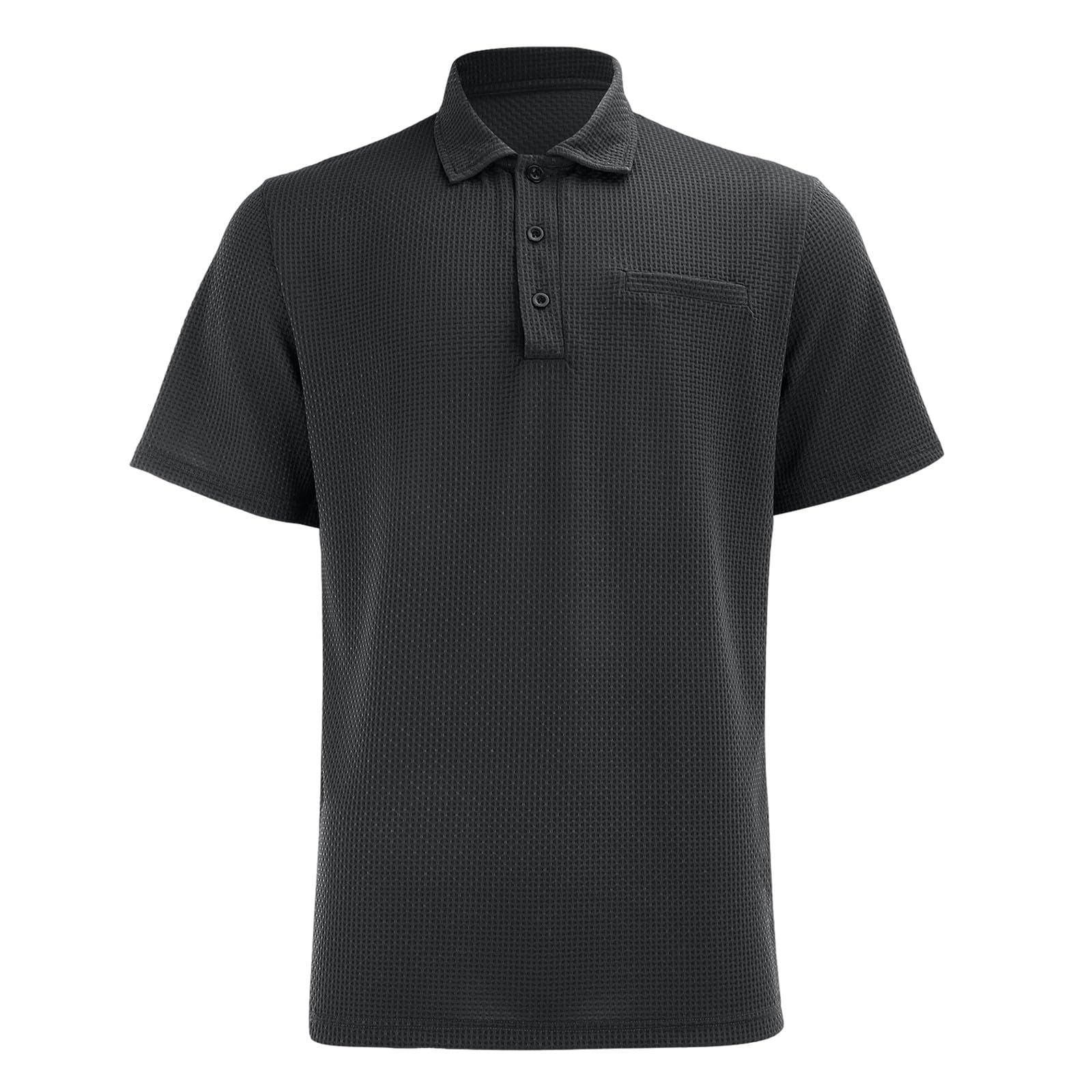 Polo Breeze para Hombre con Ajuste para Barriga Cervecera, Elástica y Secado Rápido, Cuello Texturizado Manga Corta para Golf y Casual, Ultra Cómoda Sedosa Transpirable