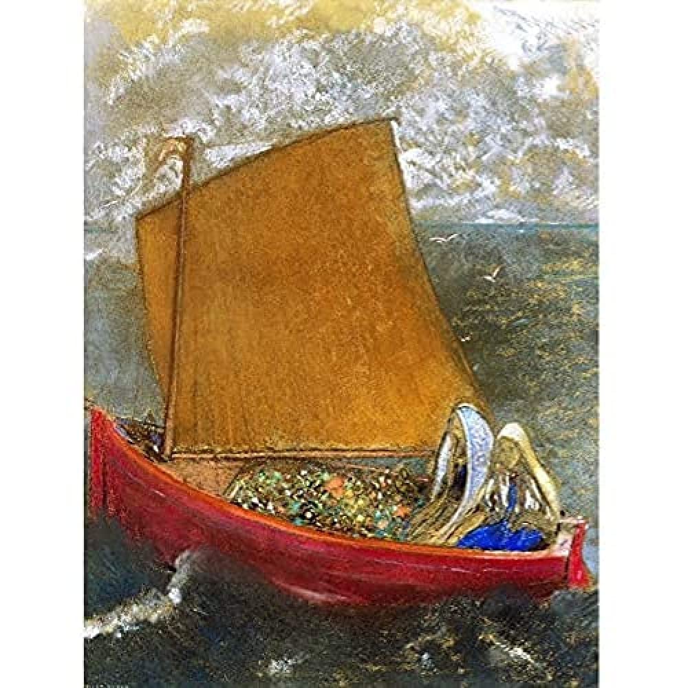 Redon Odilon La Voile Jaune The Yellow Sail Unframed Wall Art Print Poster Home Decor Premium