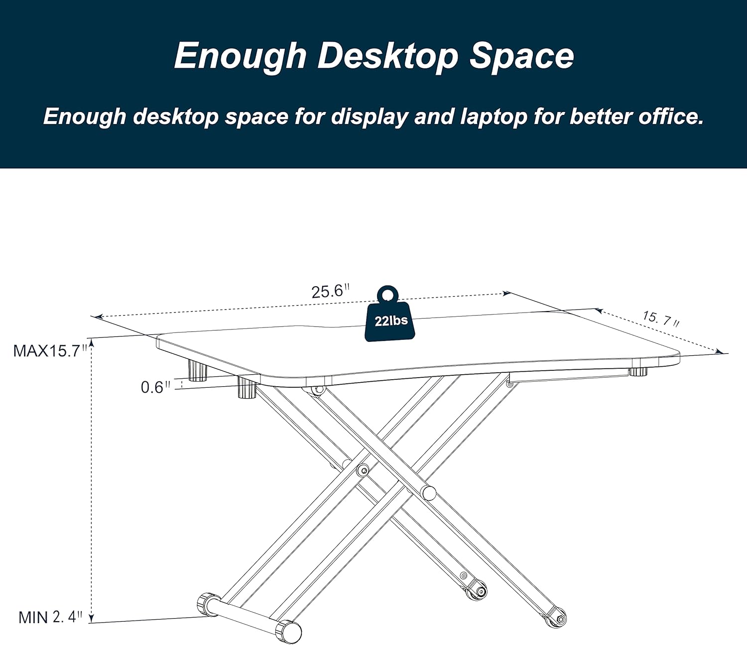 TOP оƒƒERS Standing Desk for Laptop Desktop Sit to Stand Up Desk Conventer for Single Monitor