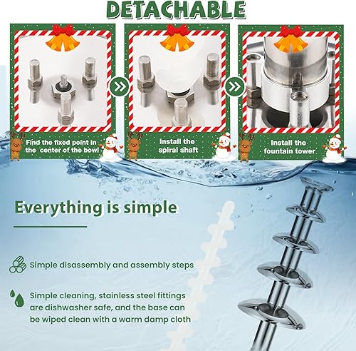 Miniatura 6 de Fuente de chocolate, torre comercial de fondue de chocolate caliente, 5 niveles, 7 libras, gran capacidad, máquina de calentamiento de fusión