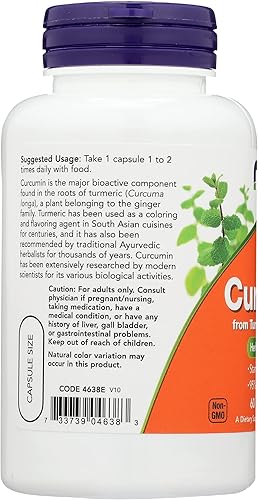 Miniatura 5 de Now Foods Curcumina Ext 95% 700mg, 60 CT