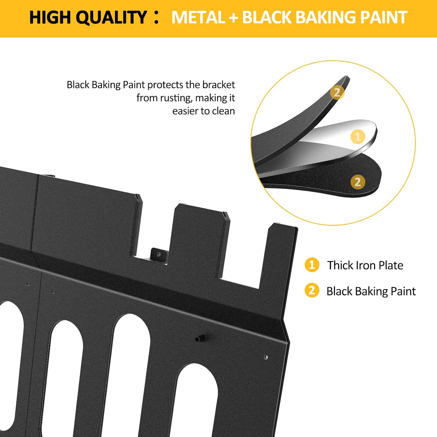 Wall Mount Bracket for DeWalt DCB104 Charger and Battery, Metal Black Rugged 4 Battery Holder and Charger Holder for Tool Room and Garage