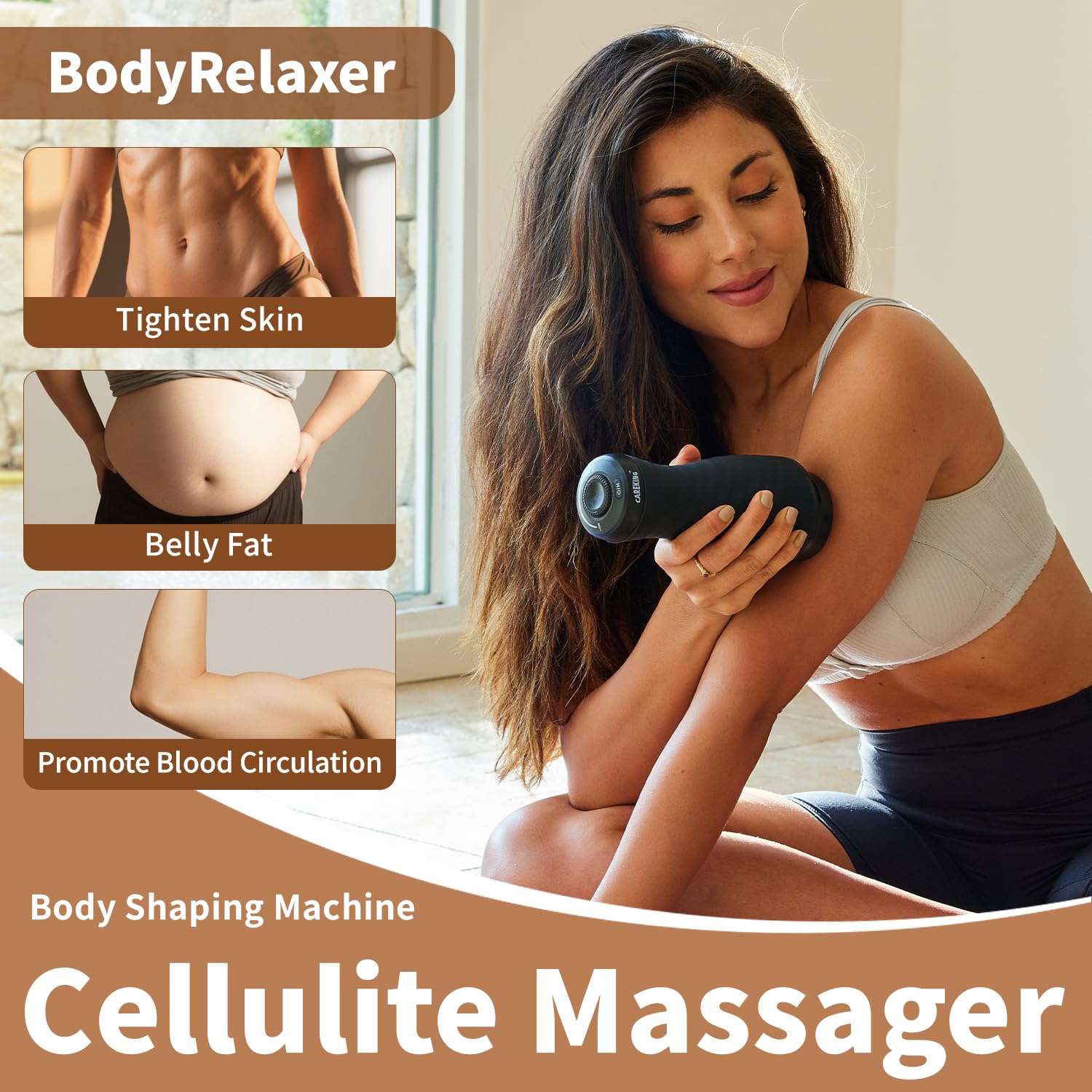 Pistola massaggiante per tessuti profondi, per donne, terapia a vibrazione per recupero muscolare, sollievo dal dolore, massaggiatore anticellulite per gambe, cosce, addome, collo, spalle