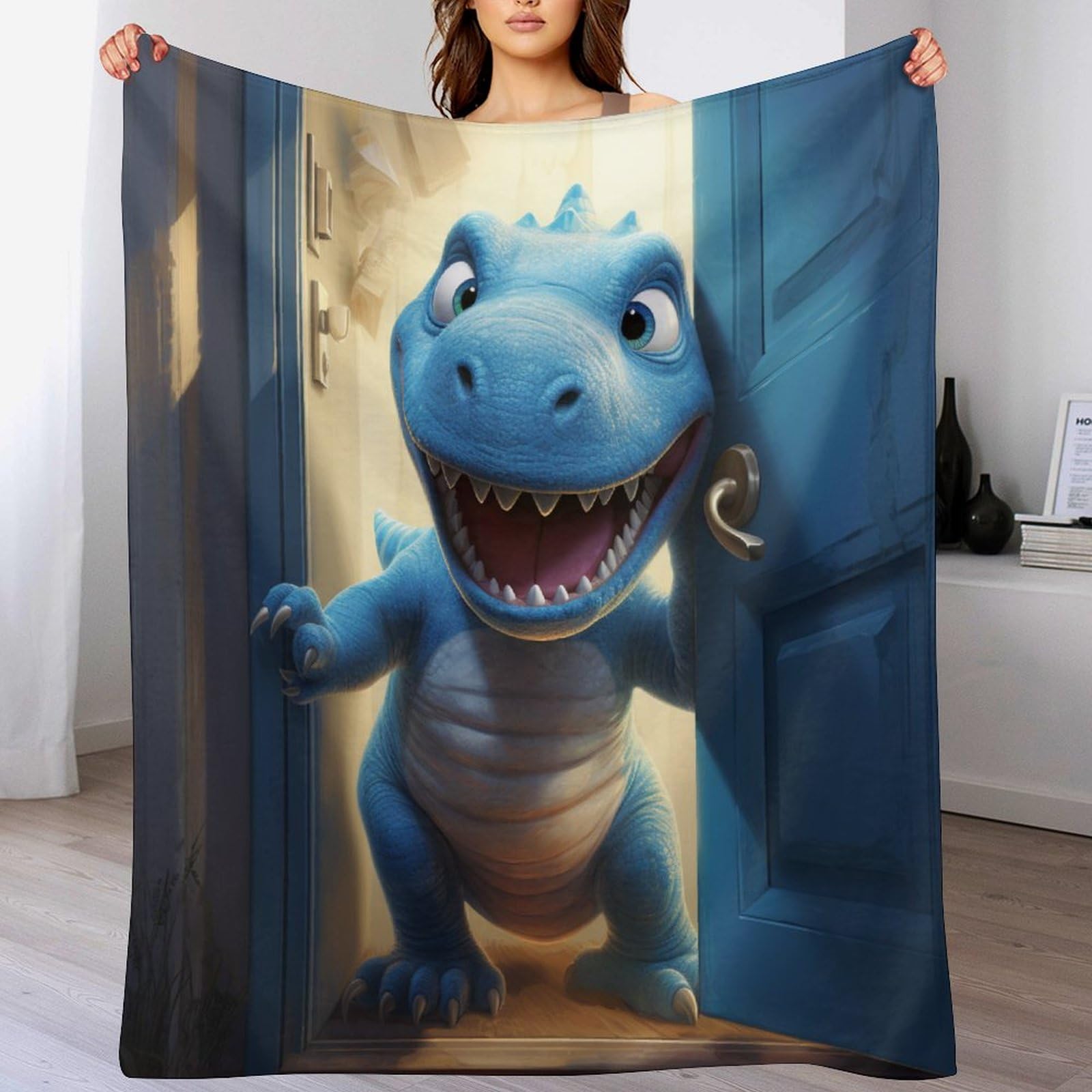 Manta de dinosaurios para sofá ideal para tardes de películas en casa