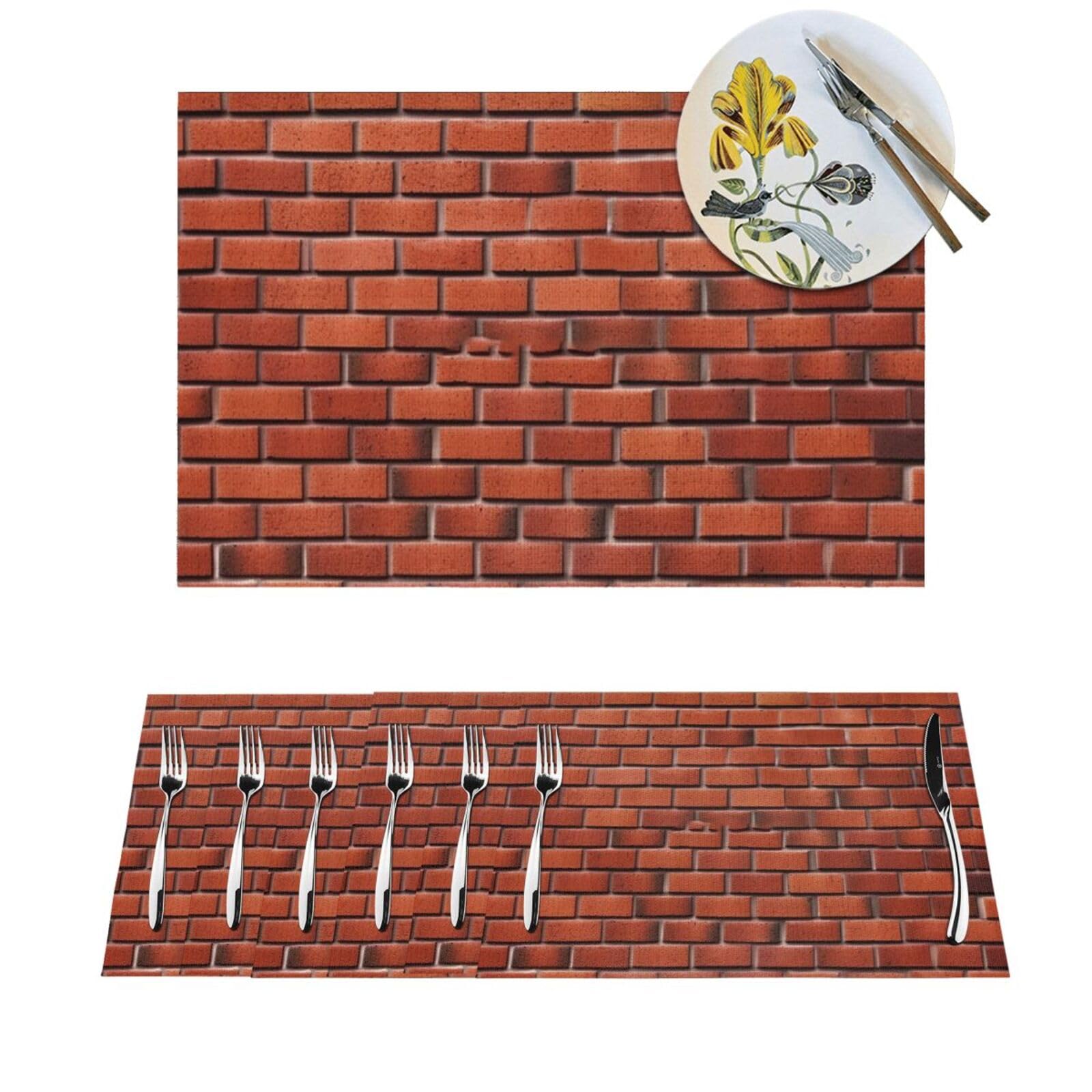 Sets de table antidérapants et thermorésistants motif brique lot de 6