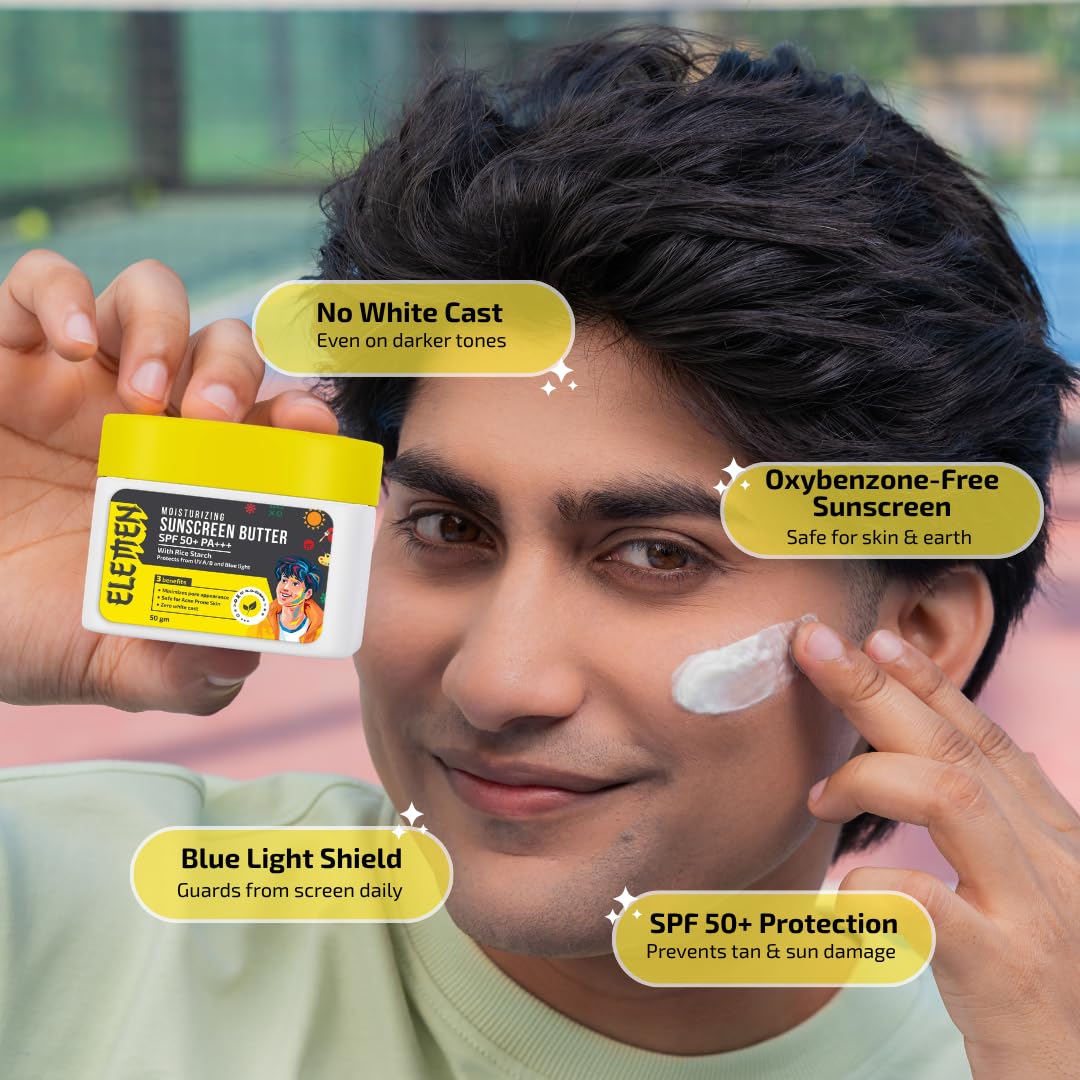 Elemen Skin Care Kit for Boys (11-19 Yrs) Face Wash, Oil-Free Moisturizer & Sunscreen (Daily Sheild Pack) | 3-Step Pimple & Oil Control Combo | Complete Grooming Gift Set for boys | | Combo Kit | Gift Set for brother | 4