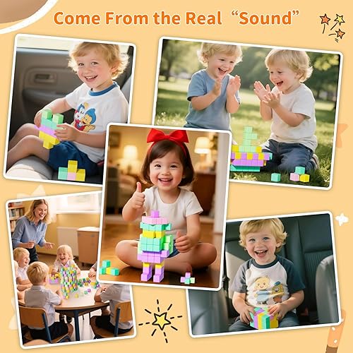 Miniatura 21 de Bloques magnéticos grandes de viaje, 20 bloques de construcción de 1.42 pulgadas para niños pequeños de 3 a 5 años, cubos magnéticos para niños