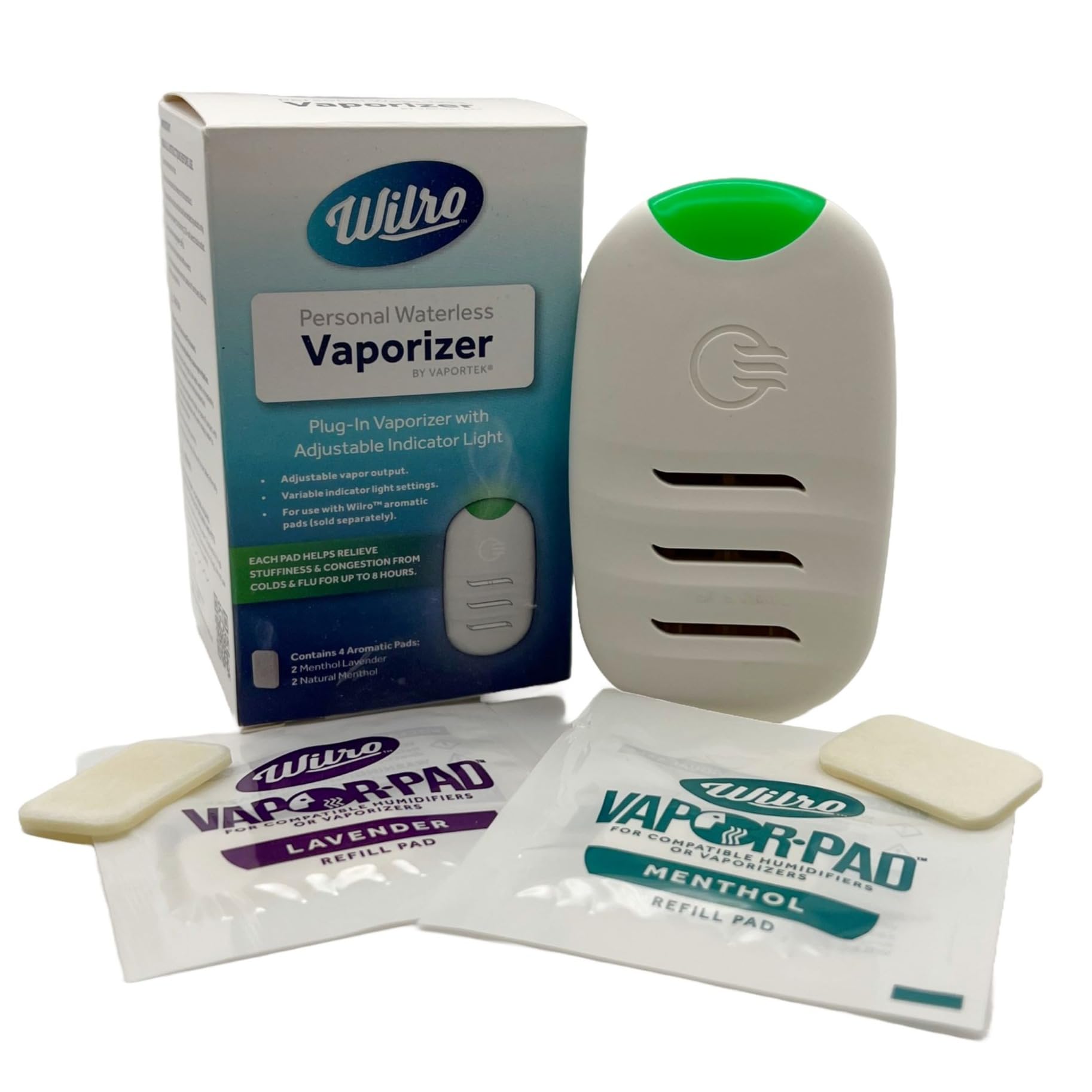 Wilro Waterless Vaporizer Includes Two Menthol and Two Lavender Vapor Pads