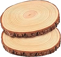 Vista 10 de FSWCCK Paquete de 6 rodajas de madera redondas naturales sin terminar, círculo de madera de 7-8 pulgadas, losas de madera grandes para centros
