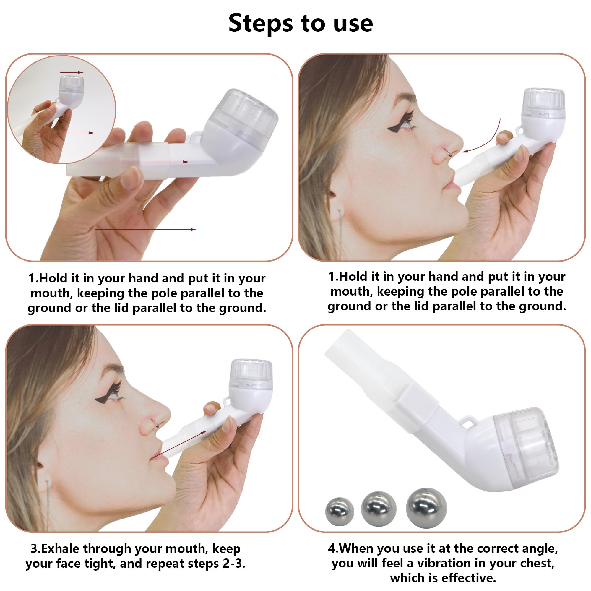 Respiratore Polmonare Allenatore Di Respirazione Polmonare Di Rimozione Del Muco Terapia OPEP Allenatore Respiratorio Pulizia Polmonare Per Migliorare La Capacità Polmonare (Bianco)