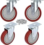 YOOGAA 4" Swivel Caster Wheels Heavy Duty Casters No Noise 360 Degree RotationTotal Capacity 1200lbs (Set of 4 Without Brake)