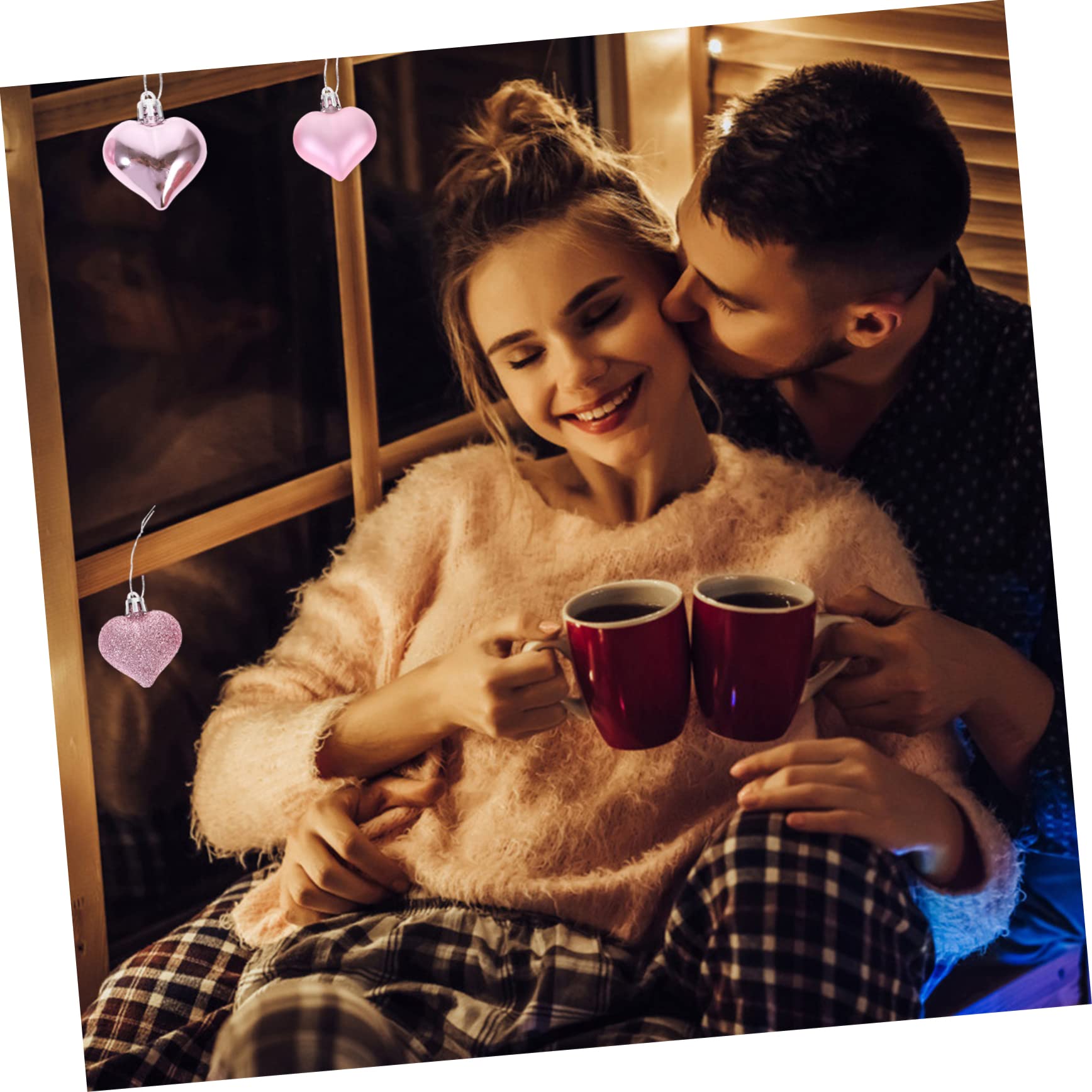 DECHOUS 96piezas Adorno Colgante Corazón para Decoración De San Valentín Decoración De Bodas y Fiestas Accesorio Creativo y Duradero para Festivos