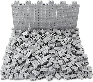 Feleph 360 Pieces 1x2 Masonry Profile Bricks Set MOC Building Blocks for Wall Parts and Pieces Diverse Bulk Toy Kit Compatible with Major Brands (Gray)