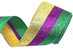 Hying Mardi Gras Ribbon Clearance for Wreath Bows
