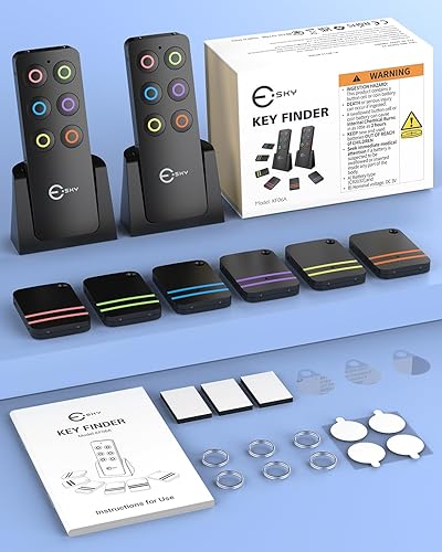 Miniatura 22 de Esky - Localizador inalámbrico de artículos, llaves o mascotas con control remoto (1 transmisor de RF y 6 receptores)