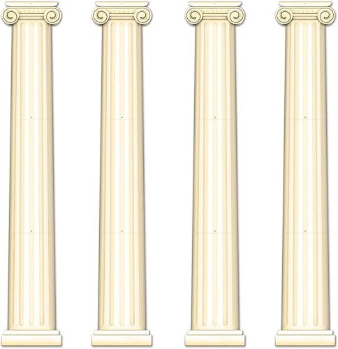 Beistle Columna griega de papel articulado de 6 pies, columna griega recortada para pared, telón de fondo, fotografía, fondo, decoración de fiesta,