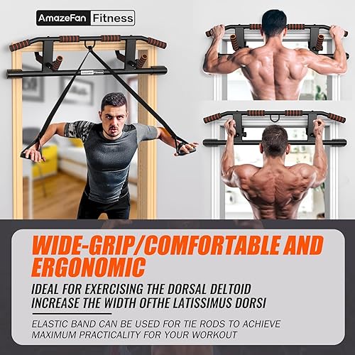 Miniatura 6 de AmazeFan Barra de dominadas y bandas de asistencia para dominadas