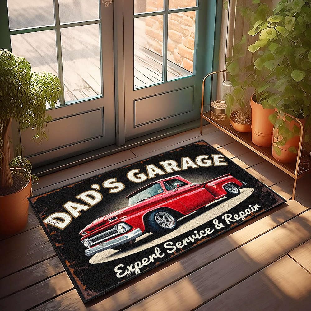 Paillasson Dad's Garage pour extérieur et intérieur, tapis de porte 65 x 90 cm