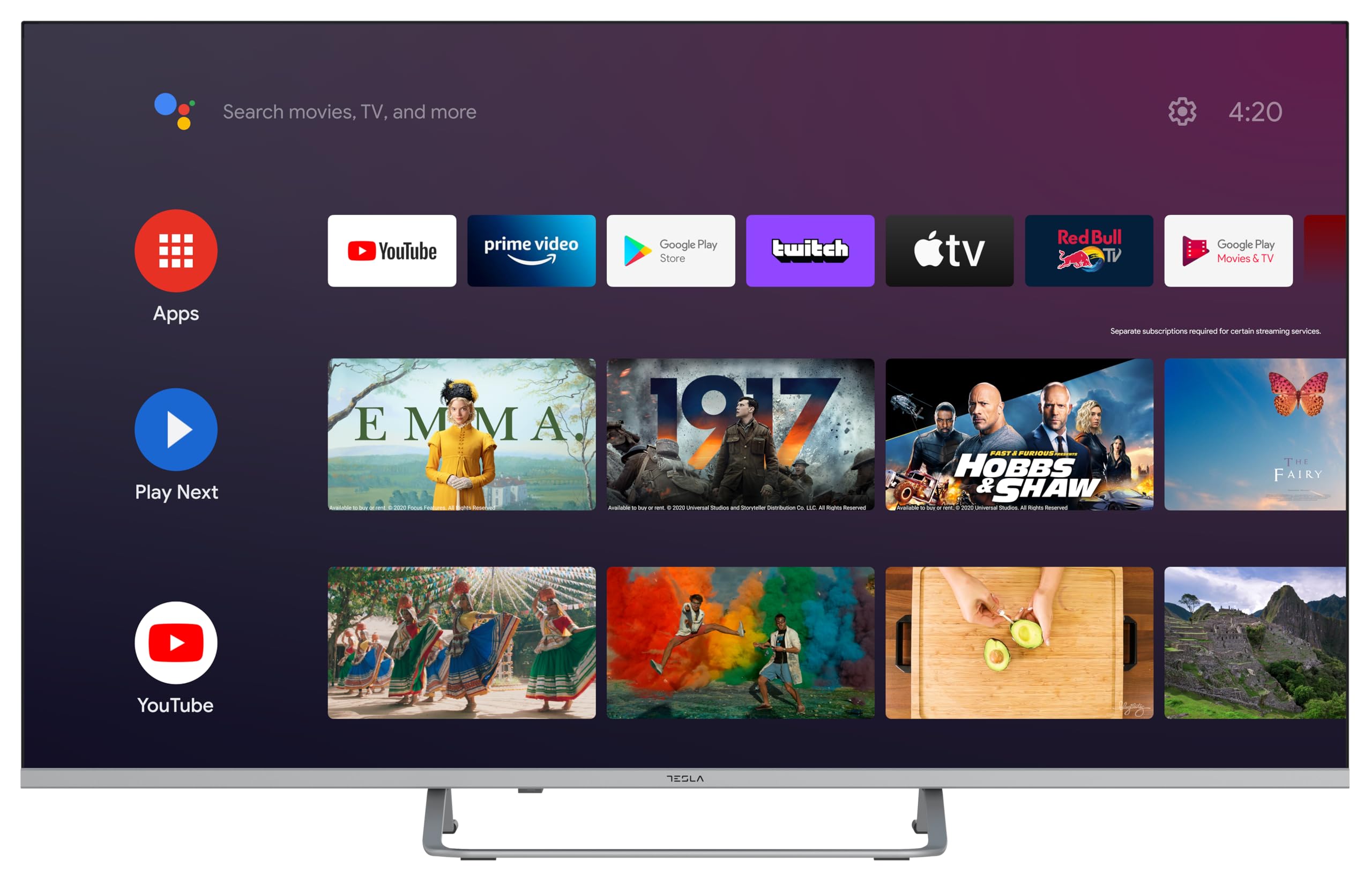 TESLA - Smart TV de 55" (127cm), Televisión Resolución UHD, Android TV 11, Hey Google Official Assistant, WiFi & Bluetooth, 2 Altavoces 12W, Chromecast Integrado, HDR10 3.840x2.160 (55E635SUS) - 2025