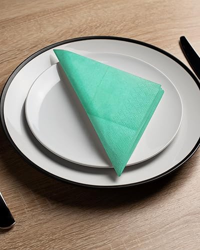 Miniatura 6 de Surprisist Servilletas de cóctel verdes, 6 colores, 5 x 5 pulgadas, desechables, para cócteles, bodas, cenas, postres de cumpleaños, vino,