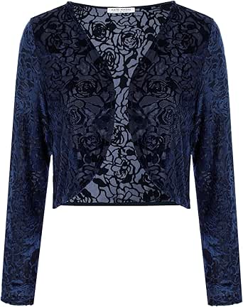 Kate Kasin Dames Zomer Casual V-Hals Cropped Effen Cardigan Holle Gebreide Trui Zwart S