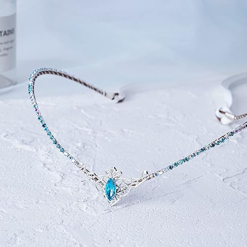 Miniatura 4 de MOSTORY Corona de tiara hecha a mano con diamantes de imitación, tocado de cristal de hada, diadema de cuarzo de princesa real para mujeres y niñas,