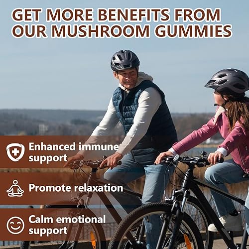 Miniatura 5 de 2 paquetes de gomitas de hongos de 5000 mg, 10 mezclas de suplemento orgánico de hongos que contiene melena de león y reishi para estimular el
